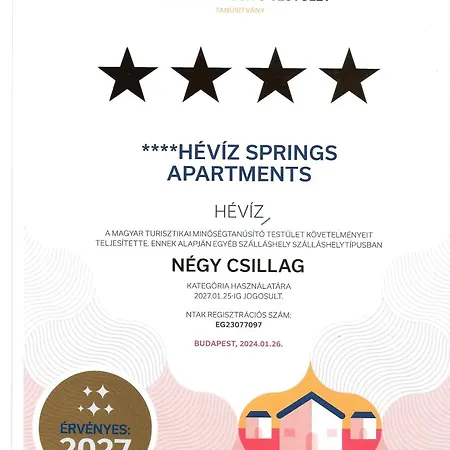 Appart hôtel ****heviz Springs 4*